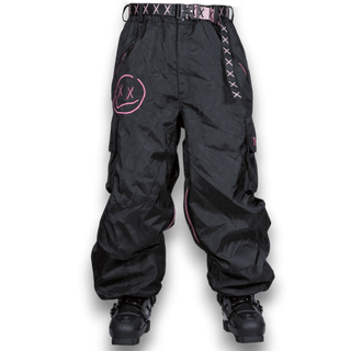 Slacker Baggy Snow Pant 2.0: Black/Pink