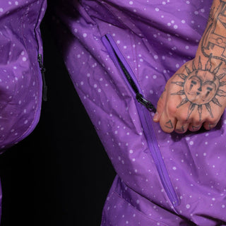 Slacker Baggy Snow Pant 2.0: Purple Dot