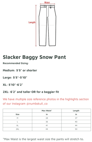 Slacker Baggy Snow Pant: Fall Drop