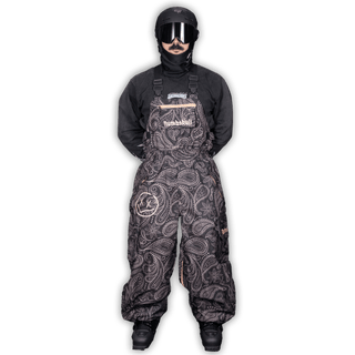 Slacker Baggy Snow Bib: Paisley