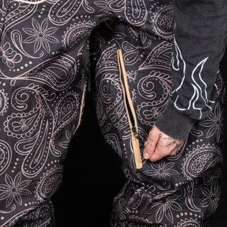 Slacker Baggy Snow Bib: Paisley