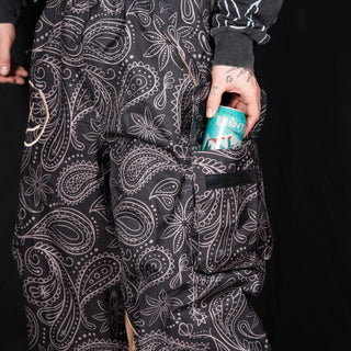 Slacker Baggy Snow Bib: Paisley