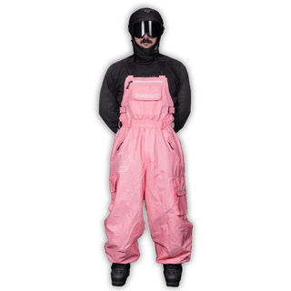 Slacker Baggy Snow Bib: Pink