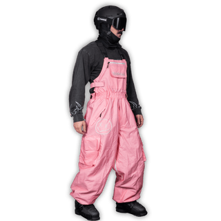 Slacker Baggy Snow Bib: Pink