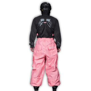 Slacker Baggy Snow Bib: Pink