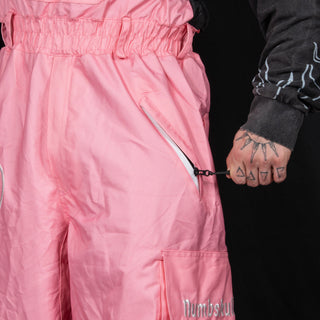 Slacker Baggy Snow Bib: Pink