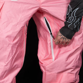 Slacker Baggy Snow Bib: Pink