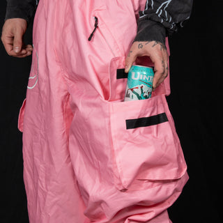 Slacker Baggy Snow Bib: Pink