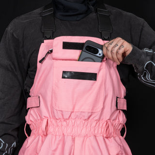 Slacker Baggy Snow Bib: Pink