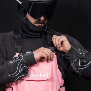Slacker Baggy Snow Bib: Pink