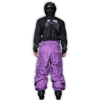 Slacker Baggy Snow Bib: Purple Dot