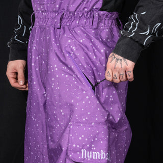 Slacker Baggy Snow Bib: Purple Dot