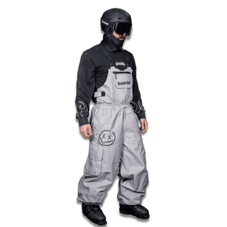 Slacker Baggy Snow Bib: Grey