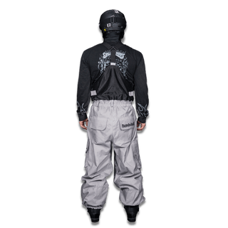 Slacker Baggy Snow Bib: Grey