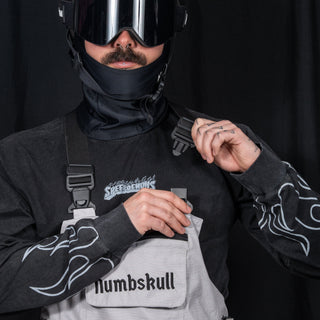Slacker Baggy Snow Bib: Grey
