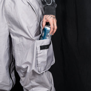 Slacker Baggy Snow Bib: Grey