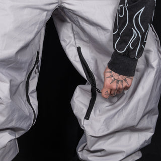 Slacker Baggy Snow Bib: Grey