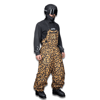 Slacker Baggy Snow Bib: Yellow Cheetah
