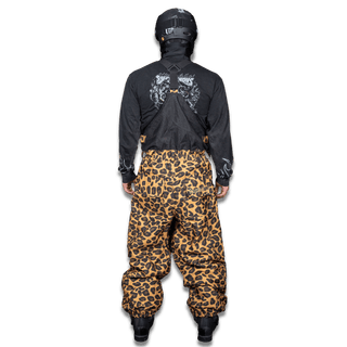 Slacker Baggy Snow Bib: Yellow Cheetah