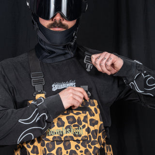 Slacker Baggy Snow Bib: Yellow Cheetah