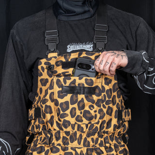 Slacker Baggy Snow Bib: Yellow Cheetah