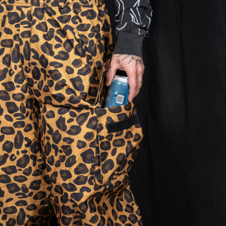 Slacker Baggy Snow Bib: Yellow Cheetah