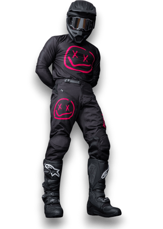 Menace Moto Pant 2.0: Black/Pink