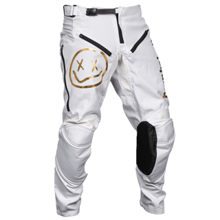 Menace Moto Pant 2.0: White/Gold