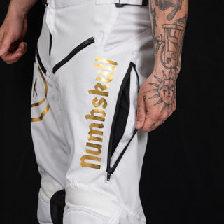 Menace Moto Pant 2.0: White/Gold