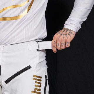 Menace Moto Pant 2.0: White/Gold