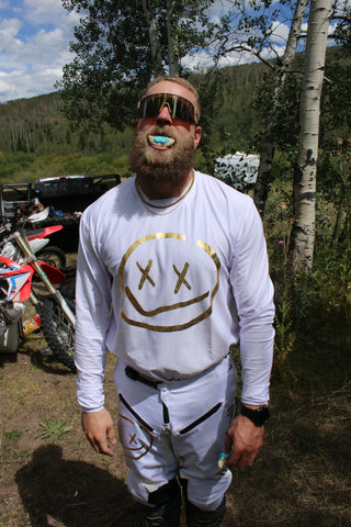 Menace Moto/MTB Jersey 2.0: White/Gold