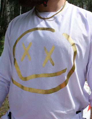 Menace Moto/MTB Jersey 2.0: White/Gold
