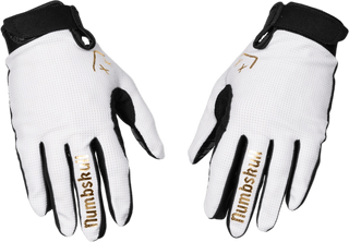 Menace Moto/MTB Gloves 2.0: White/Gold - Numbskull