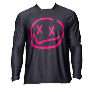 Menace Moto/MTB Jersey 2.0: Black/Pink - Numbskull