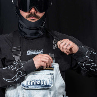Slacker Baggy Snow Bib: Denim