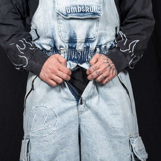 Slacker Baggy Snow Bib: Denim