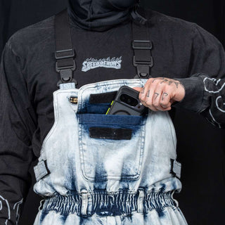 Slacker Baggy Snow Bib: Denim