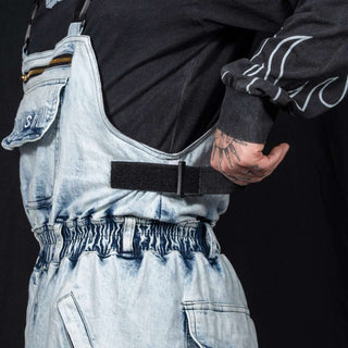 Slacker Baggy Snow Bib: Denim