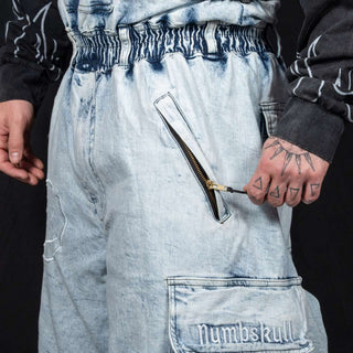 Slacker Baggy Snow Bib: Denim