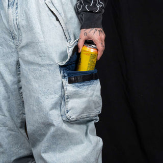 Slacker Baggy Snow Bib: Denim