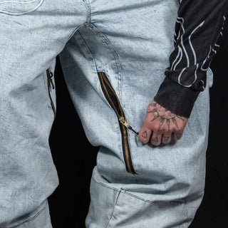 Slacker Baggy Snow Bib: Denim