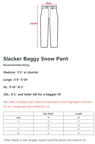 Slacker Baggy Snow Pant: Fall Drop